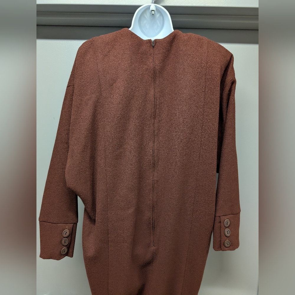 Chetta B Made In USA Elegant Brown Sweater Dress - Picture 4 of 6